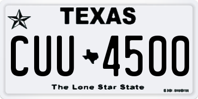 TX license plate CUU4500