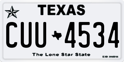 TX license plate CUU4534
