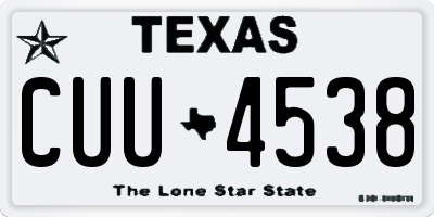 TX license plate CUU4538