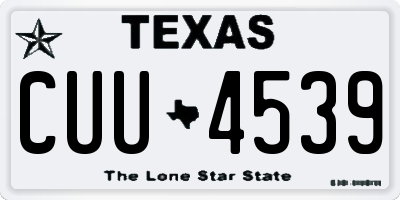 TX license plate CUU4539