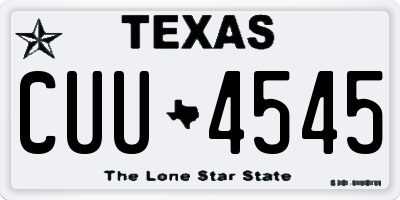 TX license plate CUU4545