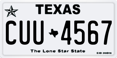 TX license plate CUU4567