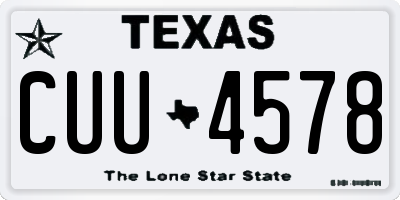 TX license plate CUU4578