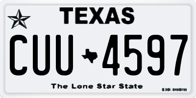 TX license plate CUU4597