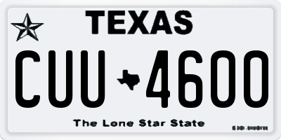 TX license plate CUU4600