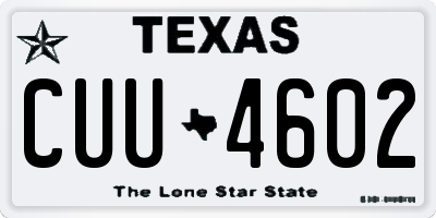 TX license plate CUU4602