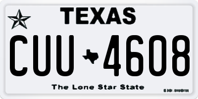 TX license plate CUU4608