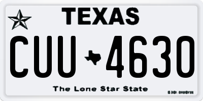 TX license plate CUU4630