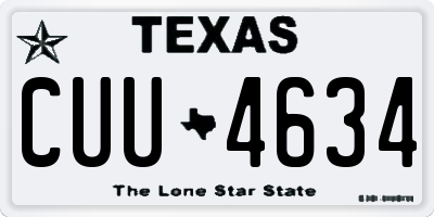 TX license plate CUU4634