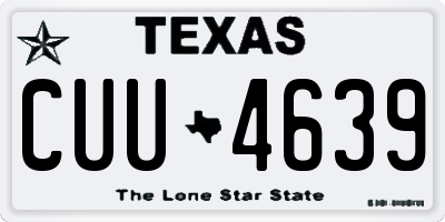 TX license plate CUU4639