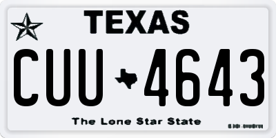 TX license plate CUU4643