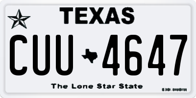 TX license plate CUU4647