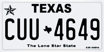TX license plate CUU4649