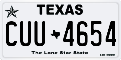TX license plate CUU4654