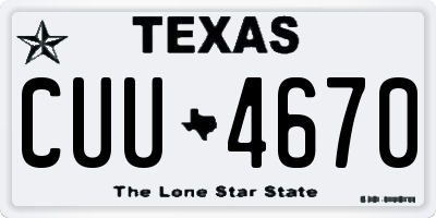 TX license plate CUU4670