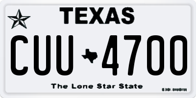 TX license plate CUU4700