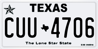 TX license plate CUU4706