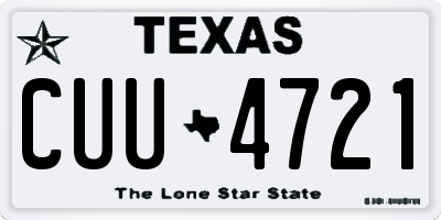 TX license plate CUU4721