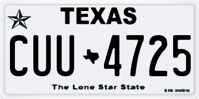 TX license plate CUU4725