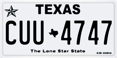 TX license plate CUU4747