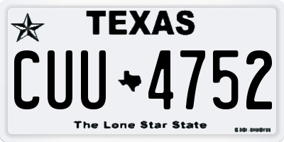 TX license plate CUU4752