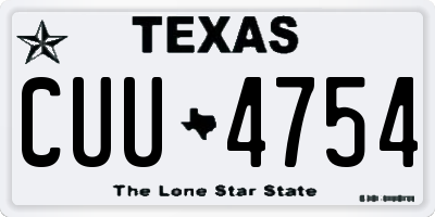 TX license plate CUU4754