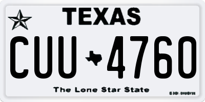 TX license plate CUU4760