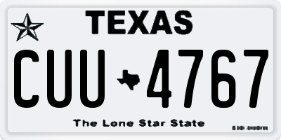 TX license plate CUU4767