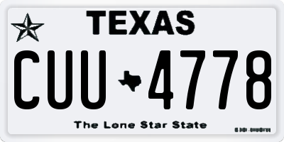 TX license plate CUU4778