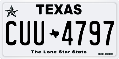 TX license plate CUU4797