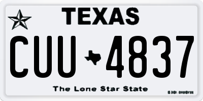 TX license plate CUU4837