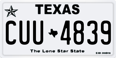 TX license plate CUU4839