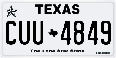 TX license plate CUU4849