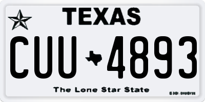 TX license plate CUU4893
