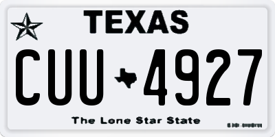 TX license plate CUU4927