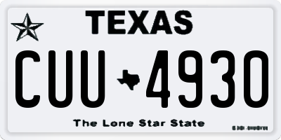 TX license plate CUU4930