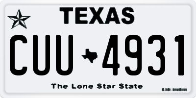 TX license plate CUU4931
