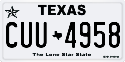 TX license plate CUU4958