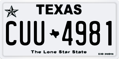 TX license plate CUU4981