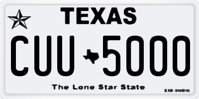 TX license plate CUU5000