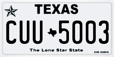 TX license plate CUU5003