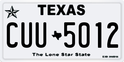 TX license plate CUU5012
