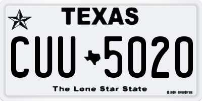 TX license plate CUU5020
