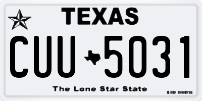 TX license plate CUU5031
