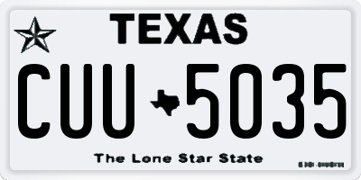 TX license plate CUU5035