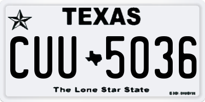 TX license plate CUU5036