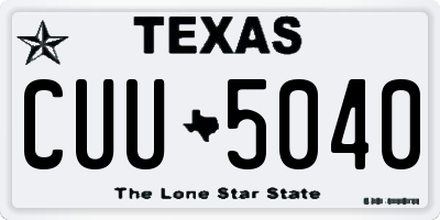 TX license plate CUU5040