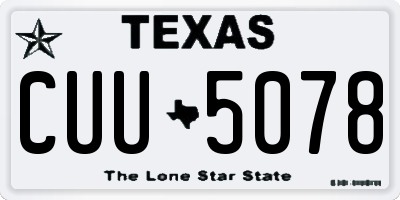 TX license plate CUU5078