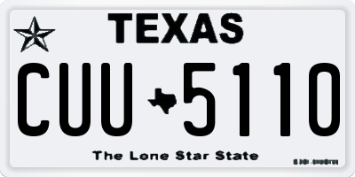 TX license plate CUU5110