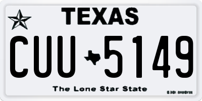 TX license plate CUU5149